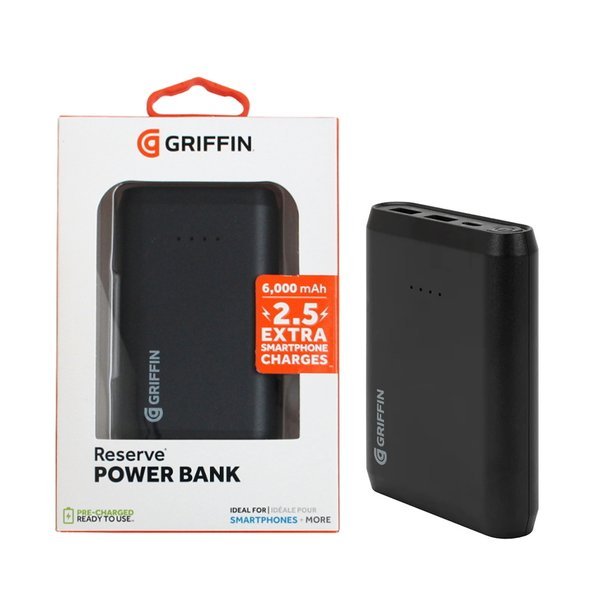 Griffin Reserve powerbank 6000 mAh - czarny