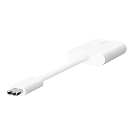 Adapter USB-C na USB-C Audio + Charge Belkin RockStar - biały