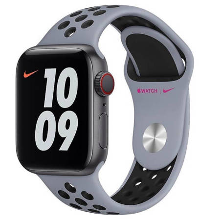 Apple Watch 1/ 2/ 3/ 4/ 5/ 6/ 7 Series 38/ 40/ 41mm pasek Nike Sport Band MG3V3AM/A - szaro-czarny (Obsidian Mist/Black)