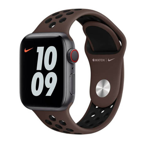 Apple Watch 1/ 2/ 3/ 4/ 5/ 6/ 7 Series 38/ 40/ 41mm pasek Nike Sport Band MJ6J3AM/A - brązowo-czarny (Ironstone/ Black)   