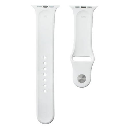 Apple Watch 1/ 2/ 3/ 4/ 5/ 6/ 7 Series 42/ 44/ 45 mm pasek Silicone Sport M/L MJ4M2ZM/A - biały (White)