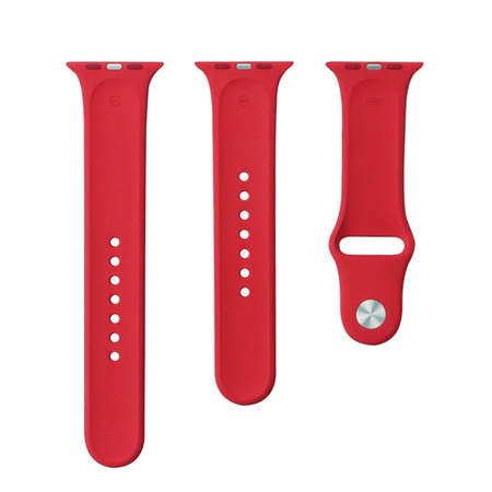 Apple Watch 1/ 2/ 3/ 4/ 5/ 6/ 7 Series 42/ 44/ 45 mm pasek Silicone Sport MQXE2ZM/A  czerwony (Red)