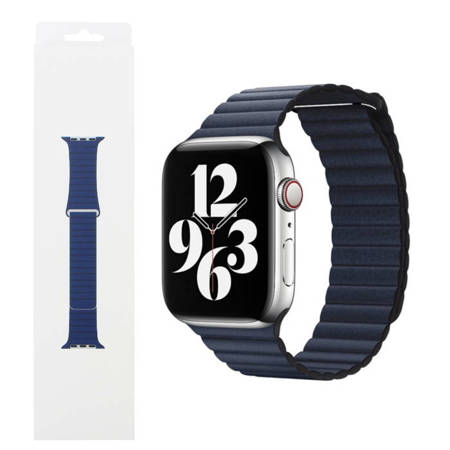 Apple Watch 1/ 2/ 3/ 4/ 5/ 6/ 7 Series 42/ 44/ 45mm pasek Leather Loop rozmiar M MGXC3ZM/A - granatowy (Diver Blue)