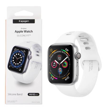 Apple Watch 1/ 2/ 3/ 4/ 5/ 6/ 7/ Ultra Series 42/ 44/ 45/ 49mm pasek Spigen Silicone Fit - biały