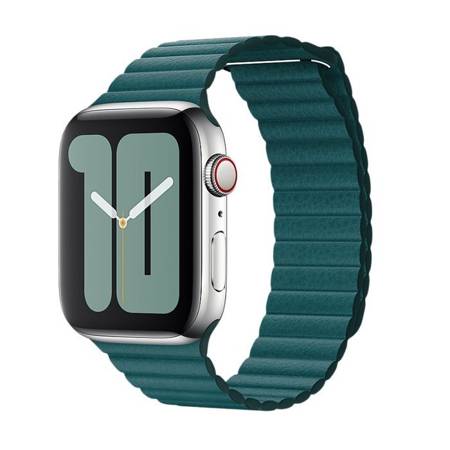 Apple Watch 1/ 2/ 3/ 4/ 5/ 6 Series 42/ 44mm pasek Leather Loop rozmiar M MXPM2ZM/A - zielony (Peacock)