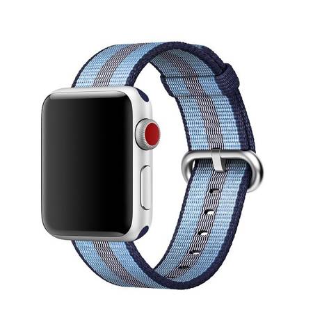 Apple Watch 1/ 2/ 3/ 4/ 5/ 6 Series 42/ 44mm pasek Woven Nylon MQVU2ZE/A niebieski (Midnight Blue)