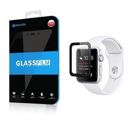 Apple Watch 38 mm szkło hartowane 3D z ramką Mocolo - czarne