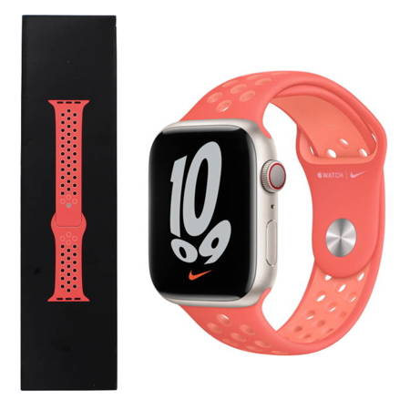Apple Watch Series 1/ 2/ 3/ 4/ 5/ 6/ 7 Series 42/ 44/ 45/ 49mm pasek Nike Sport Band ML8A3ZM/A - pomarańczowo-różowy (Magic Ember-Crimson Bliss)