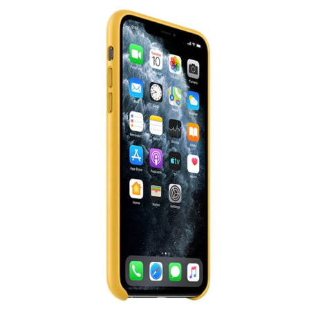 Apple iPhone 11 Pro Max etui skórzane Leather Case MX0A2ZM/A - żółty (Meyer Lemon)