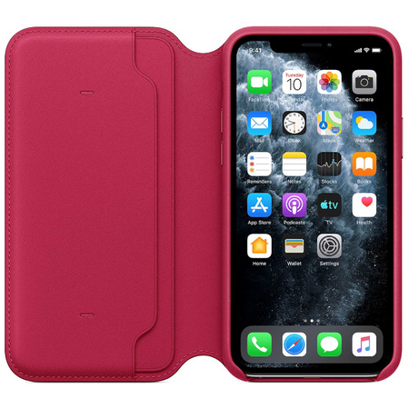 Apple iPhone 11 Pro etui skórzane Leather Folio MY1K2ZM/A - malinowe (Raspberry)