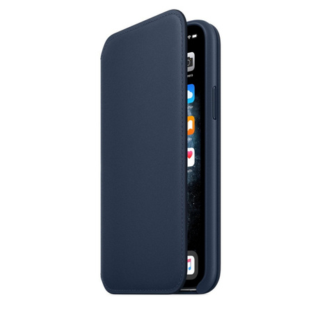 Apple iPhone 11 Pro etui skórzane Leather Folio MY1L2ZM/A - granatowe (Deep Sea Blue)