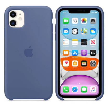 Apple iPhone 11 etui silikonowe MY1A2ZM/A - ciemnoniebieski (Linen Blue)