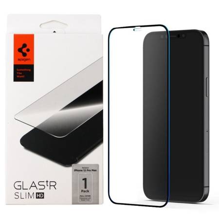 Apple iPhone 12 Pro Max szkło hartowane na cały wyświetlacz Spigen Glas.TR Slim HD AGL01468- czarne