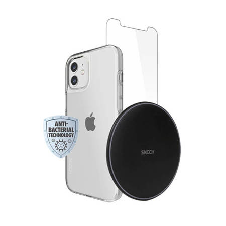 Apple iPhone 12 mini etui + szkło hartowane + ładowarka indukcyjna Skech Ultimate 360 Pack - transparentne