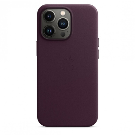 Apple iPhone 13 Pro etui skórzane Leather Case MagSafe MM1A3ZM/A - ciemnofioletowe (Dark Cherry)