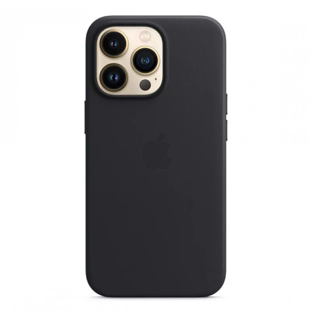 Apple iPhone 13 Pro etui skórzane Leather Case MagSafe MM1H3ZM/A - czarne (Midnight)