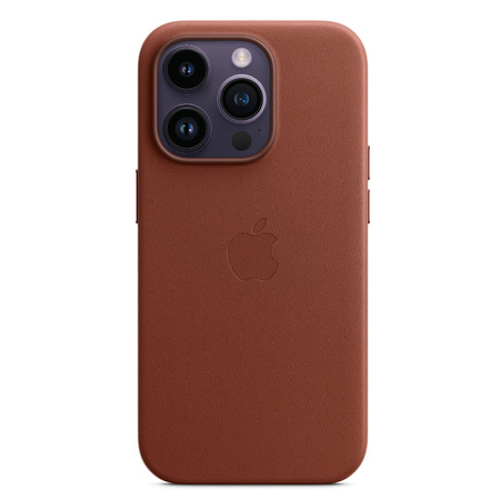 Apple iPhone 14 Pro etui skórzane Leather Case MagSafe MPPK3ZM/A - brązowe (Umber)