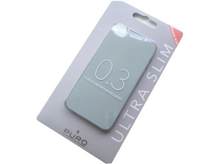 Apple iPhone 4/ 4G/ 4s etui silikonowe i folia ochronna Puro IPC403BLK - dymione