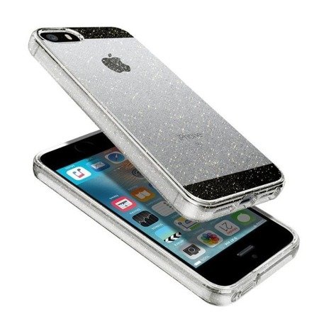 Apple iPhone 5/ 5S/ SE etui Spigen Liquid Air Glitter 041CS21959 - transparentne z brokatem