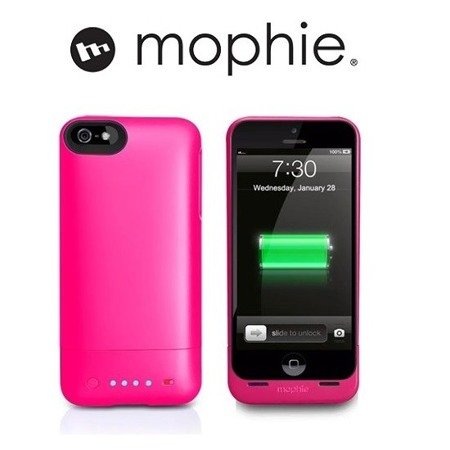 Apple iPhone 5/ 5s/ SE etui i bateria w jednym 1500 mAh Mophie Juice Pack Helium - fuksja