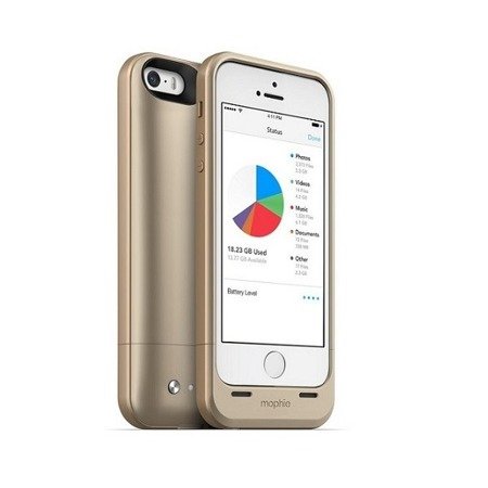 Apple iPhone 5/ 5s/ SE etui ładujące z pamięcią 16 GB Mophie 2935_SP-IP5-16GB-GLD - złote