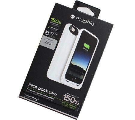 Apple iPhone 6/ 6s etui i bateria w jednym 3950 mAh Mophie 3075_JPUL-IP6-WHT - biały