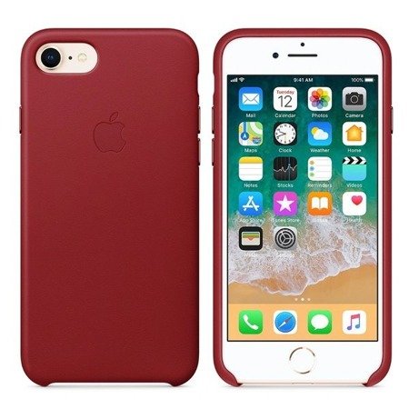 Apple iPhone 7/ 8/ SE 2020 etui skórzane Leather Case MQHA2ZM/A - czerwony