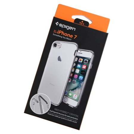 Apple iPhone 7/ 8 etui silikonowe Spigen Neo Hybrid 042CS20522 - transparentny z grafitową ramką