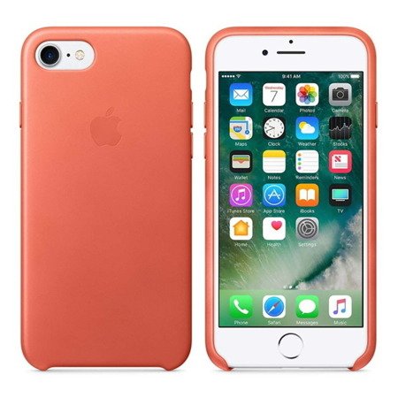 Apple iPhone 7/ 8 etui skórzane Leather Case MQ5F2ZM/A - pomarańczowy (Geranium)