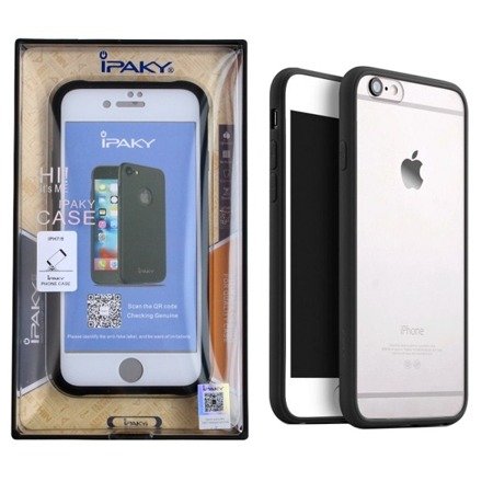 Apple iPhone 7/ 8 etui + szkło hartowane iPAKY 360 - transparentne z biało-czarną ramką