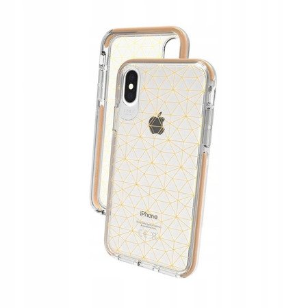 Apple iPhone X/ XS etui GEAR4 Victoria IC8VICGGLD - transparentne ze złotym wzorem