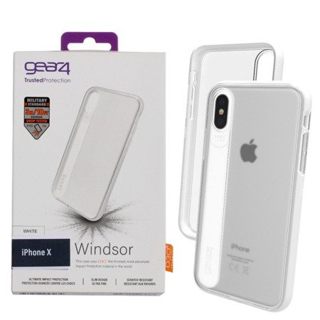 Apple iPhone X/ XS etui GEAR4 Windsor IC8WDRSVR - transparentne z białą ramką