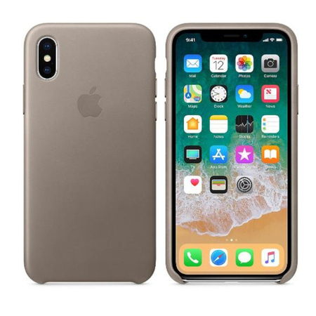 Apple iPhone X etui skórzane Leather Case MQT92ZM/A - beżowe (Taupe)