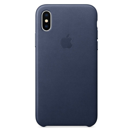 Apple iPhone X etui skórzane Leather Case MQTC2ZM/A - niebieski (Midnight Blue)