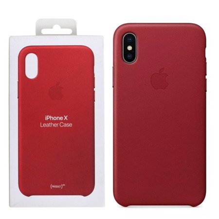 Apple iPhone X etui skórzane Leather Case MQTE2ZM/A - czerwone