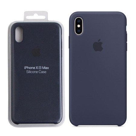 Apple iPhone XS Max etui silikonowe MRWG2ZM/A  - granatowe (Midnight Blue)