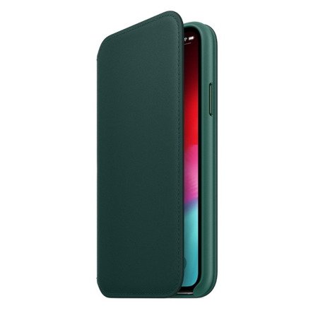Apple iPhone XS etui skórzane Leather Folio MRWY2ZM/A - zielone (Forest Green)