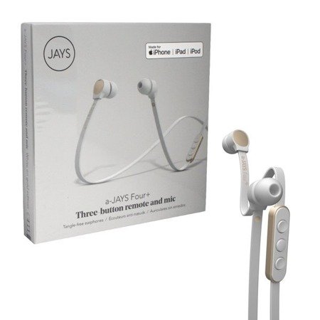 Apple iPhone/ iPad słuchawki z pilotem Jays Four+ - biało-złote