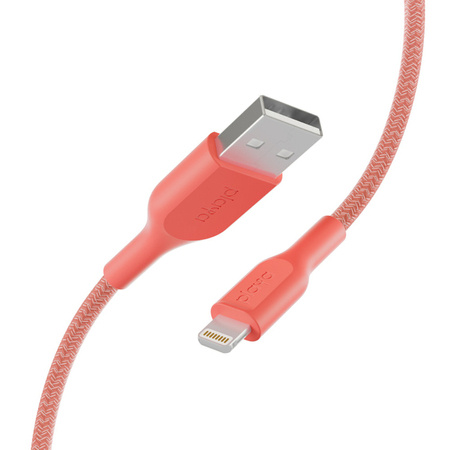Apple iPhone kabel pleciony Belkin Playa Lightning 1 m -  koralowy