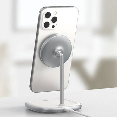 Baseus iPhone 12 ładowarka indukcyjna Swan Wireless Charger - srebrna