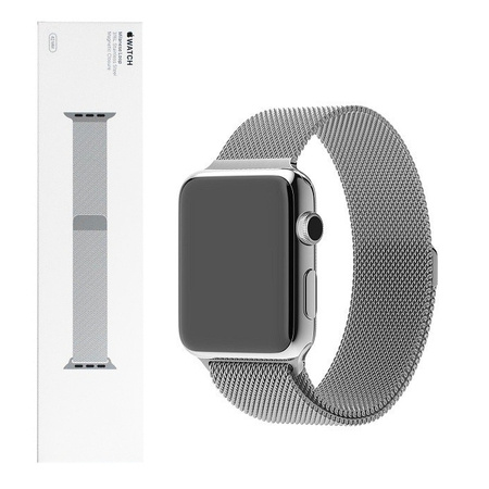 Bransoleta Apple Milanese Loop do Watch 1/ 2/ 3/ 4/ 5/ 6/ 7 Series 42/ 44/ 45mm  - srebrna