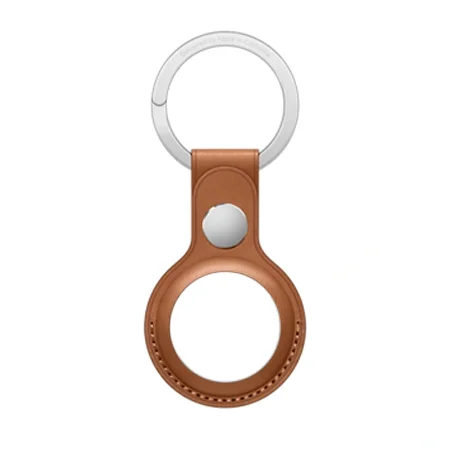 Brelok skórzany do Apple AirTag Leather Key Ring - brązowy (Saddle Brown)