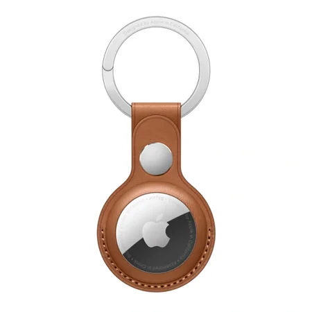 Brelok skórzany do Apple AirTag Leather Key Ring - brązowy (Saddle Brown)