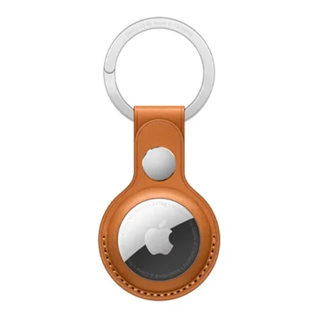 Brelok skórzany do Apple AirTag Leather Key Ring - ciemnopomarańczowy (Golden Brown)