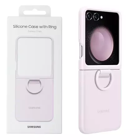 Etui Samsung Galaxy Z Flip5 Silicone Case with Ring - różowe