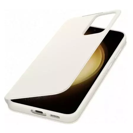 Etui Samsung Smart View Wallet Case do Galaxy S23 Plus - kremowe