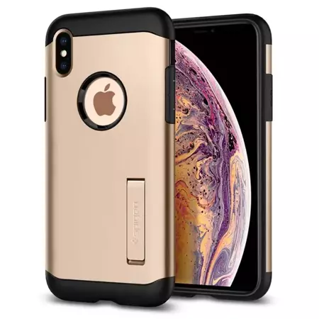 Etui Spigen Slim Armor do Apple iPhone Xs Max -  złote (Champagne Gold)