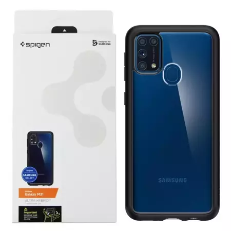 Etui Spigen Ultra Hybrid do Samsung Galaxy M31 - transparentne z czarną ramką