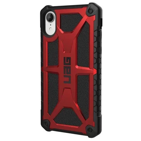 Etui do Apple iPhone XR UAG Monarch Carbon - czarno-czerwone (Crimson)