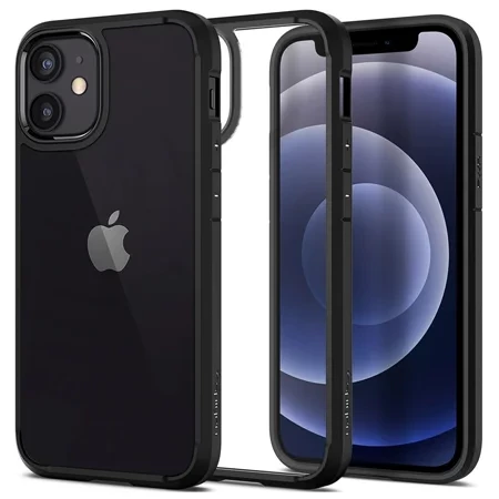 Etui na Apple iPhone 12 mini Spigen Ultra Hybrid - transparentne z czarną ramką